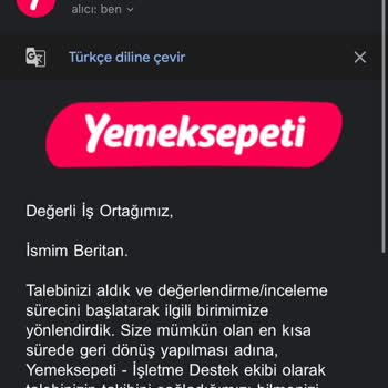 Soyadı Güncellemesi Sonrası 3 Haftadır Yemeksepeti'nden Ödeme Alamıyorum, Mağduriyetim Giderilmiyor
