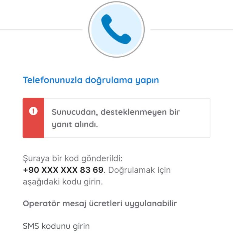 Cihazımda Giriş Yapılamıyor: Sunucudan Desteklenmeyen Yanıt Hatası