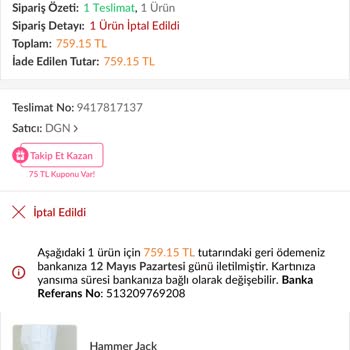 Sipariş Verilen Ayakkabının Stokta Olmasına Rağmen Gönderilmemesi Ve Mağduriyet