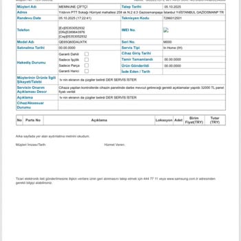 Satın Aldığım Samsung TV Kısa Sürede Arızalandı, Servis Darbe Suçlamasıyla Sorumluluğu Üstlenmiyor