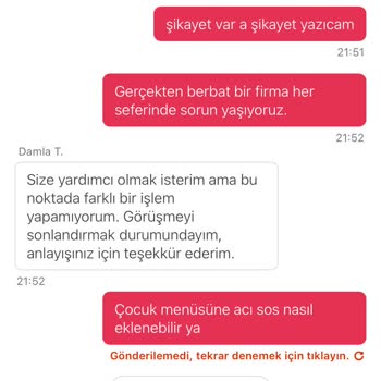 Çocuk Menüsünde Acı Sos Şoku Ve Yetersiz Destek