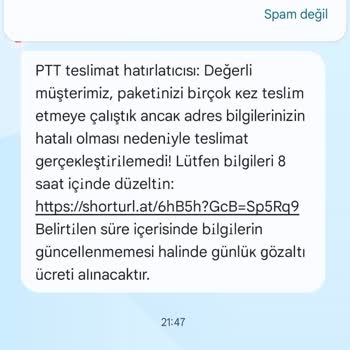 PTT Ekspres Adıyla Sahte Teslimat Bildirimi Ve Kişisel Veri Güvenliği Endişesi