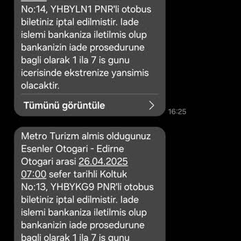 Bilet İadesinin Tamamı Yapılmadı, Mağduriyet Yaşıyorum