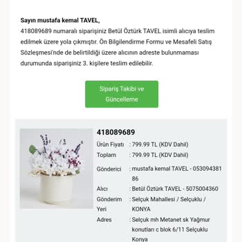 Gelen Çiçek, Siparişimle Uyumlu Değildi