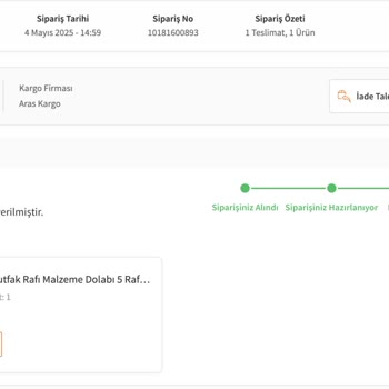 Teslimat Süresi Geçen Siparişim Şubede Bekletiliyor