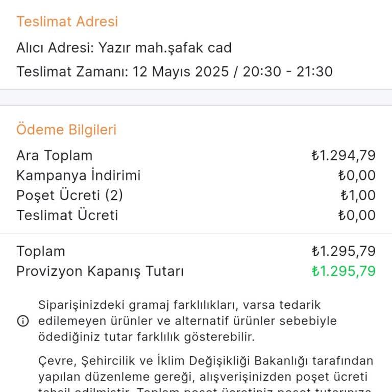 Çelikkayalar Online Siparişim Gelmedi Ücret İadesi Ve Destek Yok
