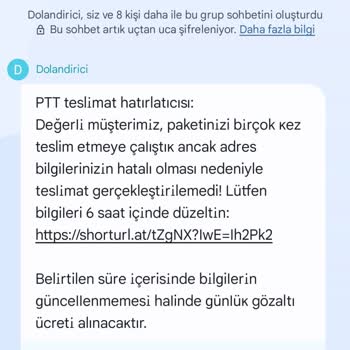 Bilgim Dışında Numaram Grup Mesajında Kullanılmış!