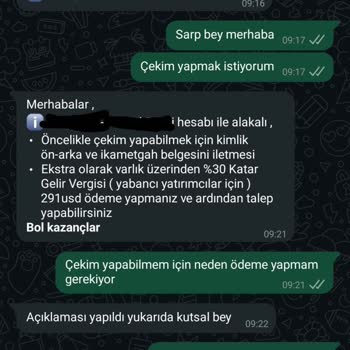 Katar Yatırım'da Para Çekme Sürecinde Yaşanan Mağduriyet Ve Ekstra Ücret Talepleri