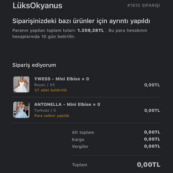 Kumaşı Beklentimi Karşılamayan Elbise Ve Haksız Kesinti