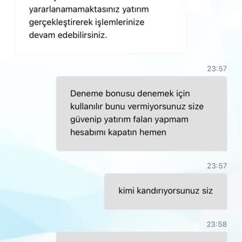 Deneme Bonusu Talebim Karşılanmadı
