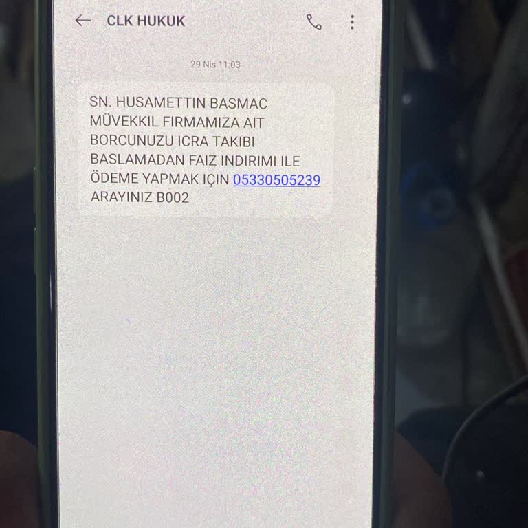 İlişkim Olmayan Firmadan Borç Ve İcra Tehdidiyle Gelen Mesajlar