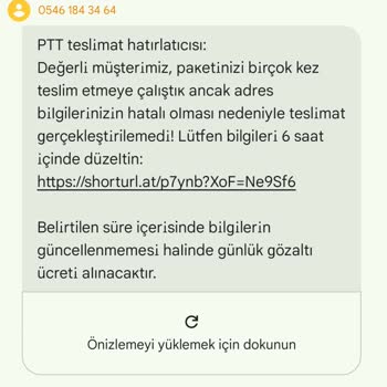 PTT Kargo'dan Gelen Şüpheli Mesaj Hakkında Endişe Ve Çözüm Talebi