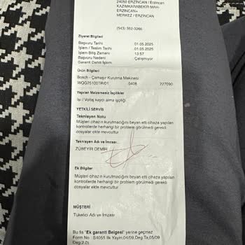 Bosch Kurutma Makinesinin Sorunu Çözülmüyor, Servis İlgisiz Ve Saygısız