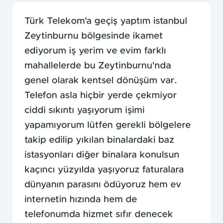 Zeytinburnu'nda Türk Telekom Çekim Sorunu Ve İlgisizlik