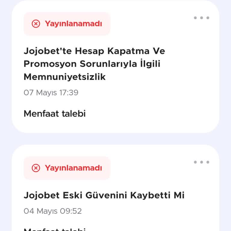 Jojobet'te Promosyonların Yetersizliği Ve Hesap Kapatma Taleplerimin Dikkate Alınmaması