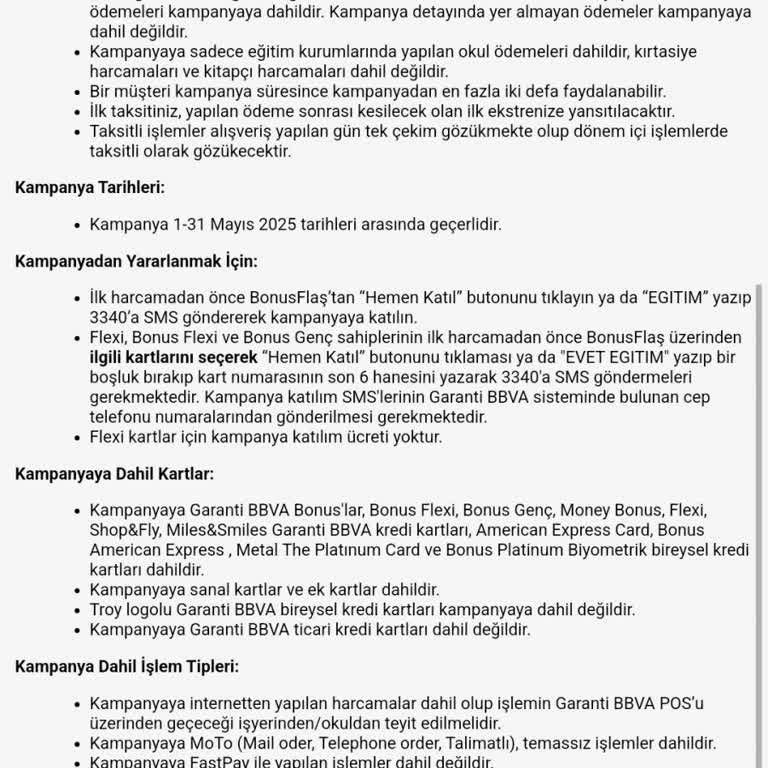 Eğitim Ödemesinde Faizsiz Taksit Kampanyası Uygulanmadı Mağduriyet Yaşadım