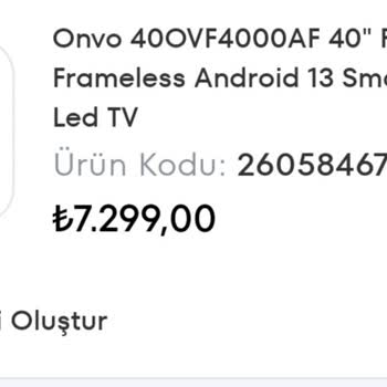 Onvo TV'de Servis Sorunu
