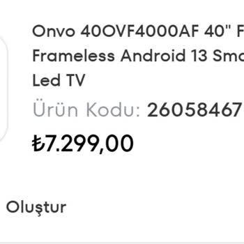 Onvo TV'de Servis Sorunu