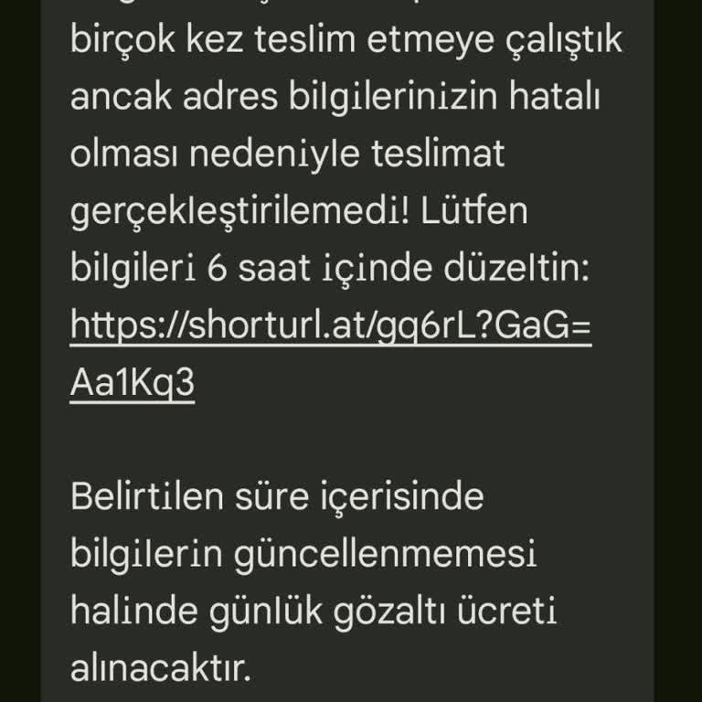 PTT Teslimat Mesajı Görünümlü Şüpheli Link Ve İzinsiz Grup Eklemesi