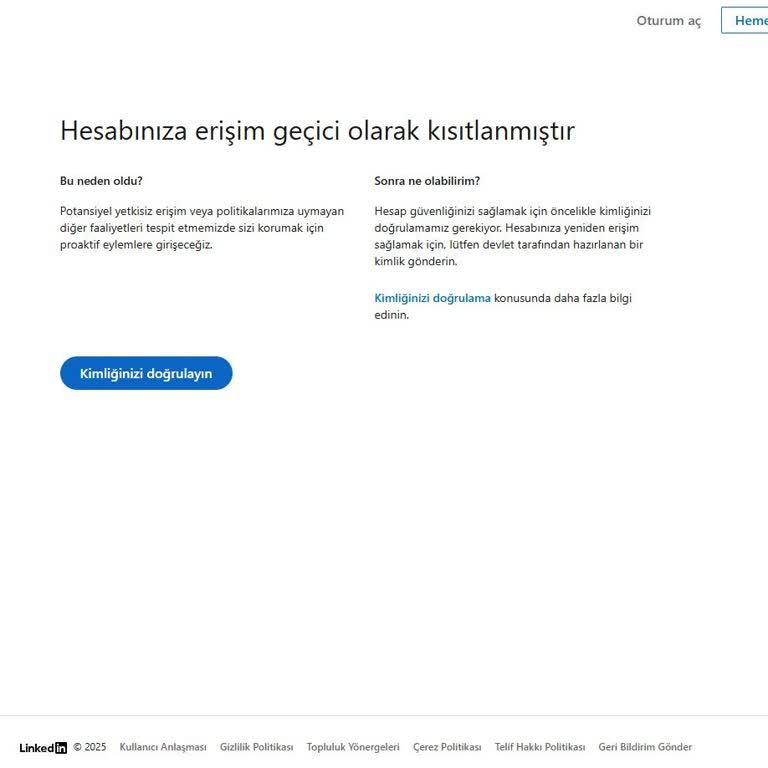 Linkedin Hesabım Aniden Kapatıldı Destek Alamıyorum Yeni Hesabım Da Kısıtlandı