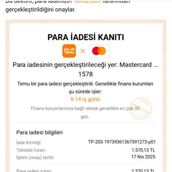 Temu Üzerinden Yapılan İade Akbank Hesabıma Yansıtılmadı