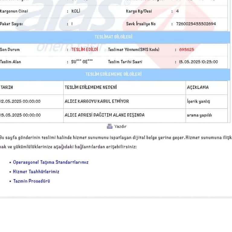 Kargo Teslimatında Yanlış Bilgilendirme Ve İletişim Sorunu