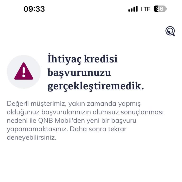 QNB Mobil Uygulamada Kredi Başvurusu Sonuçlanmıyor Ve Takip Edilemiyor