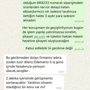 Ürün İadesi Yapılmayan Siparişim İçin 3 Aydır Bekliyorum