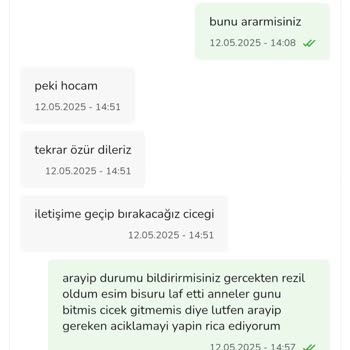 Çiçek Sepeti Anneler Günü Siparişim Teslim Edilmedi, Müşteri Hizmetlerinden Destek Alamıyorum