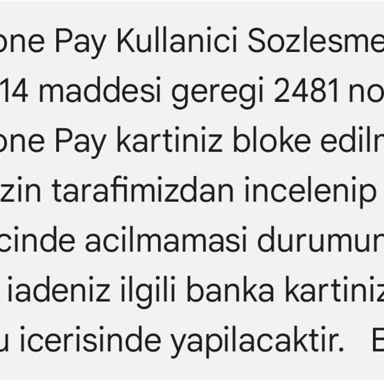 Vodafone Pay Sanal Kartım Bloke Oldu Ve İade Kampanyasından Yararlanamıyorum