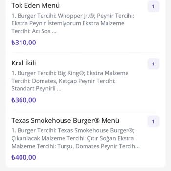 Burger King Siparişimde Eksik Ve Yanlış Malzemeler Mağduriyet Yaşadım