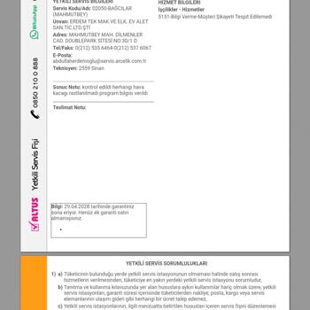 Kurutma Makinesi Sorunu Ve Yetersiz Servis Deneyimi Nedeniyle İade Talebi