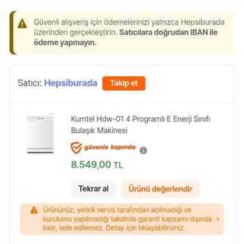 Yeni Alınan Bulaşık Makinesi Arızalı Çıktı, Servis Mağduriyeti Yaşadım