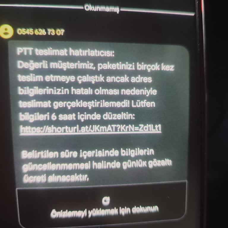 PTT Kargo Adıyla Gelen Sahte Mesajla Kişisel Bilgilerim İsteniyor