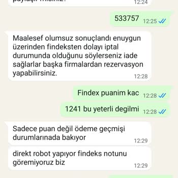 KKB Puanım Yeterli Olmasına Rağmen Araç Rezervasyonum Haksız Yere İptal Edildi