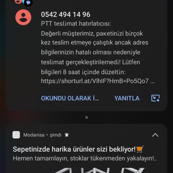 PTT Kargo Adına Gelen Şüpheli Mesajlar Hakkında Uyarı