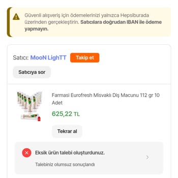 Moon Lightt Eksik Ürün Gönderimi Ve Ulaşılamayan Satıcı Mağduriyeti