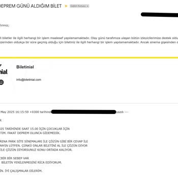 Deprem Nedeniyle Kullanılamayan Sinema Biletleri İçin Çözüm Sunulmadı