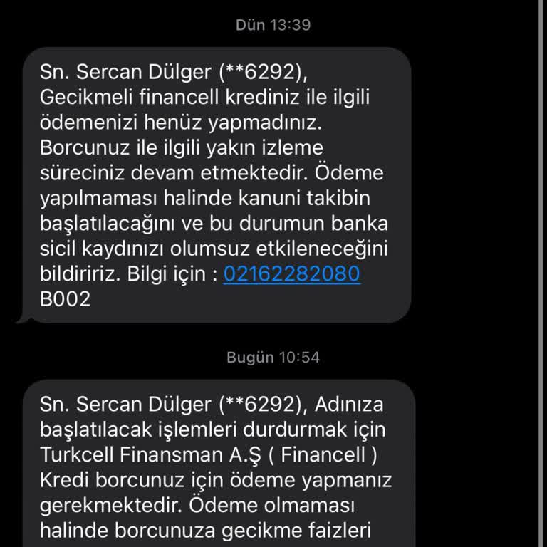 Yanlış Kişiye Sürekli Borç Mesajı Gönderilmesi Rahatsız Ediyor