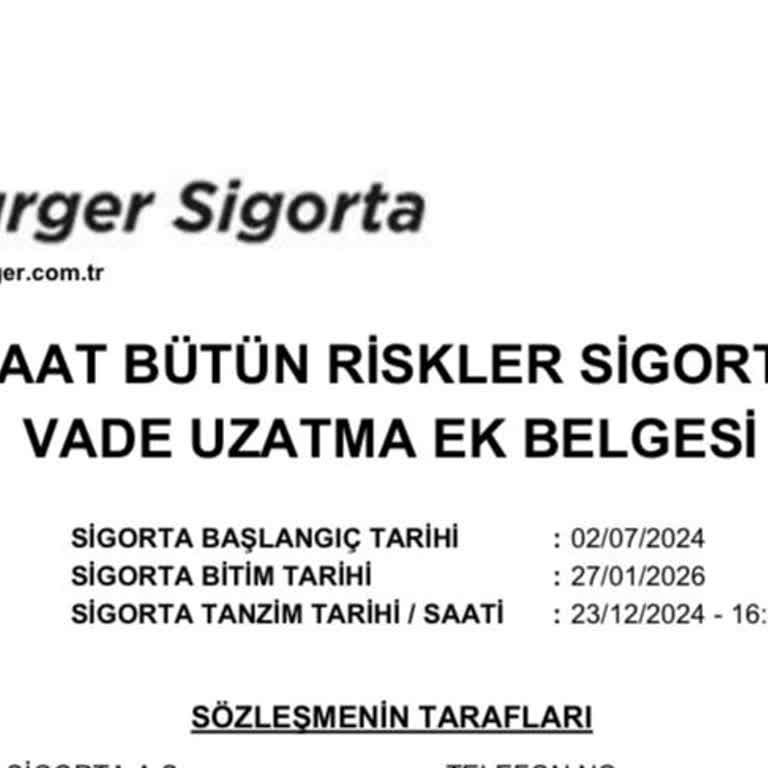 Sigorta Şirketinin Zeyil Talebini Gerekçesiz Olarak Reddetmesi Ve Sürecin Aksaması