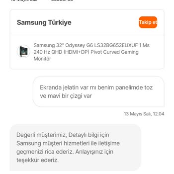 Kusurlu Gelen Samsung Monitör İçin Değişim Ve İade Sorunu