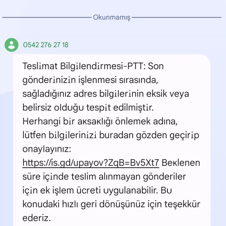 PTT Kargo Adına Gelen Sahte Mesajlarla İlgim Yok, Şikayetçiyim