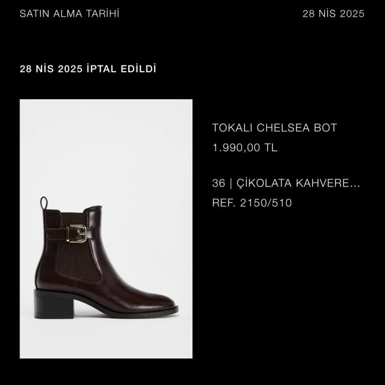 Zara.com İptal Edilen Siparişimin İadesi Yapılmadı, Mağdur Edildim