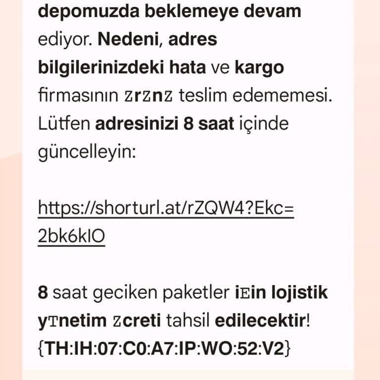 Adıma Yapılan Sahte PTT Mesajıyla Kişisel Veri İhlali