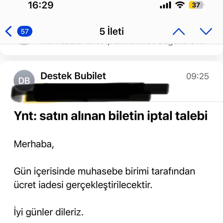 Bilet İptali İçin Defalarca Yazmama Rağmen Geri Dönüş Alamıyorum