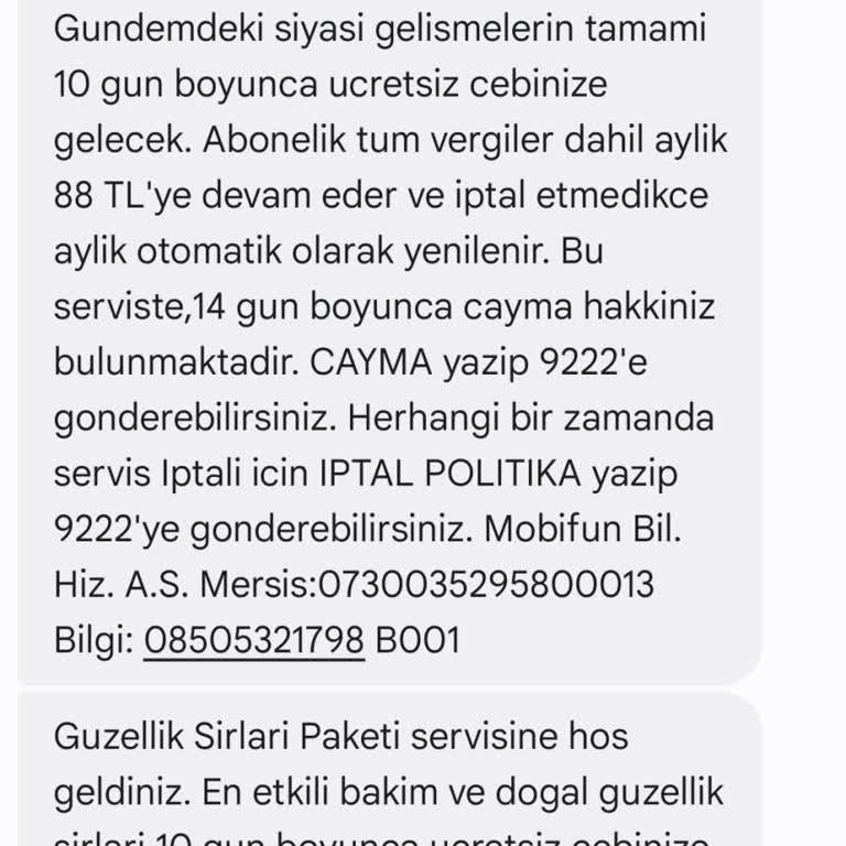 Bimcell'den Onaysız Servis Aboneliği Mağduriyeti