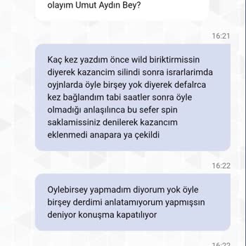 Kazancım Haksız Yere Silindi Canlı Destekten Çözüm Alamıyorum