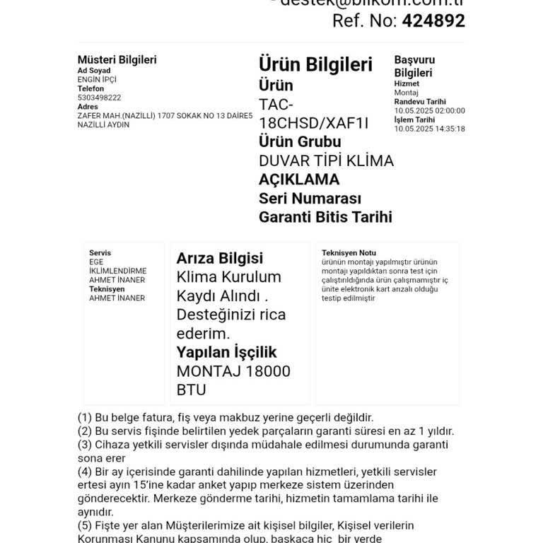 Sıfır Klimada Ana Kart Arızası Ve İade Sürecinde Yaşanan Mağduriyet