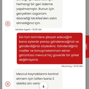 McAfee Ürün İadesinde Yaşanan Süreç Sorunları Ve Yanıltıcı Bilgilendirme