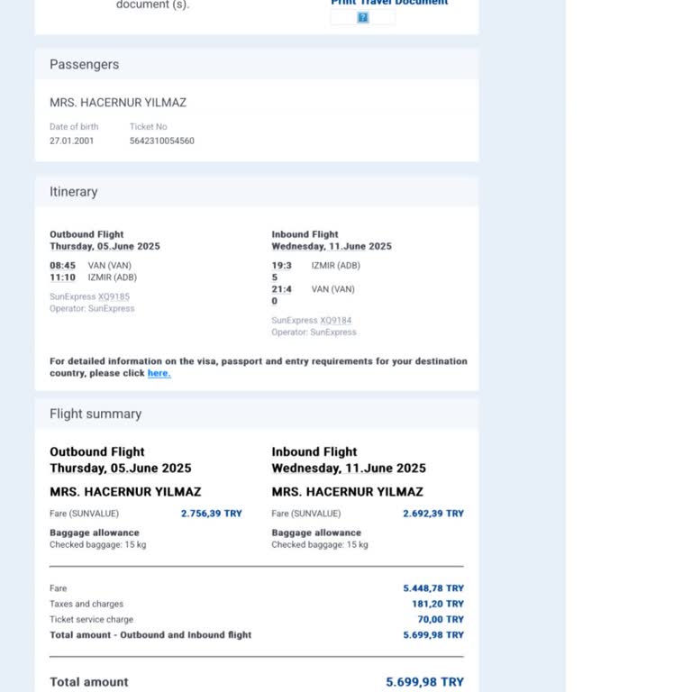 SunExpress Uçuş Değişikliği Ve Haksız Kesinti Mağduriyeti